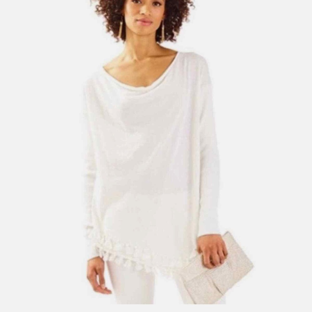 EUC Lilly Pulitzer Ferrera Asymetrical Tassel Sweater